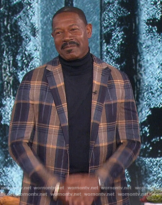 Dennis Haysbert's blue plaid blazer on The Talk