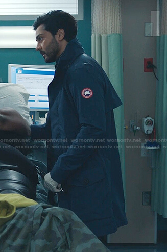 Devon's navy jacket on The Resident