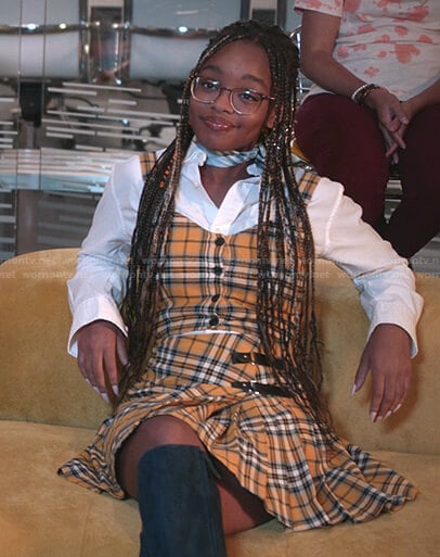 Diane's yellow plaid cropped top and skirt on Black-ish