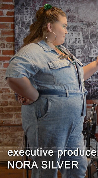 Felicia's denim jumpsuit on Single Drunk Female
