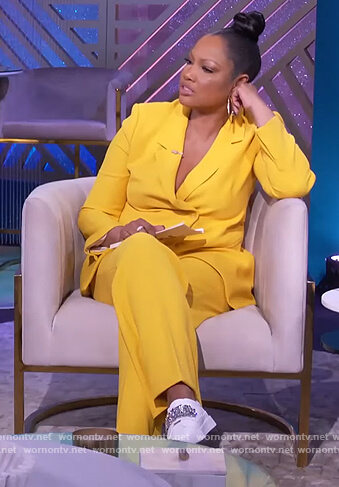 Garcelle's yellow blazer and pants on The Real