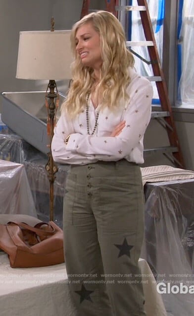 Gemma's star print shirt and pants on The Neighborhood