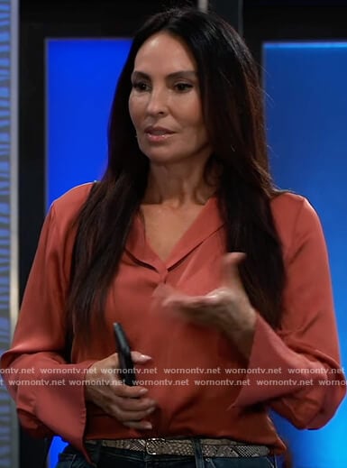 Harmony's red silk blouse on General Hospital