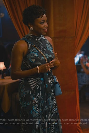 Helen's printed sleeveless dress on Sweet Magnolias