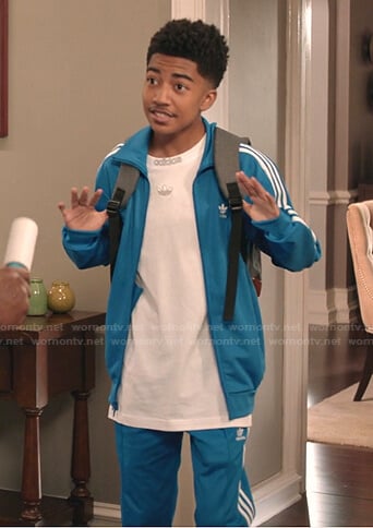 Jack's Adidas blue track jacket and pants on Black-ish
