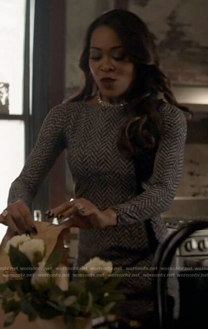 Jada's fringed herringbone dress on Batwoman