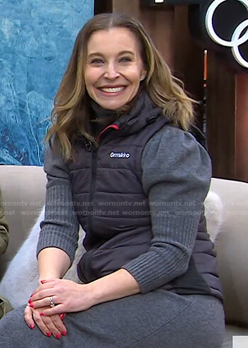 Jenn Falik's black padded vest on Today