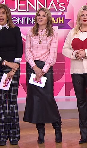 Jenna's black leather midi skirt on Today