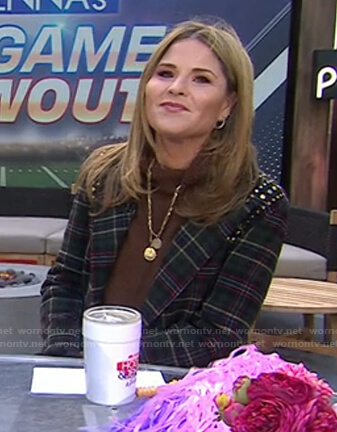 Jenna's plaid studded coat on Today
