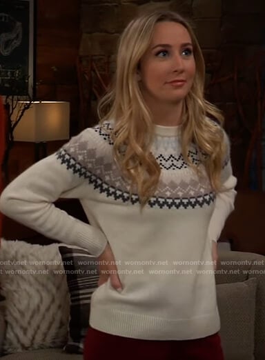 Josslyn's fair isle sweater on General Hospital