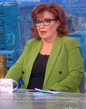 Joy's green double breasted blazer on The View
