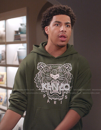 Junior's green tiger hoodie on Black-ish