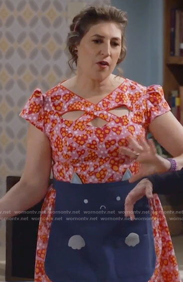 Kat's heart print criss cross dress on Call Me Kat