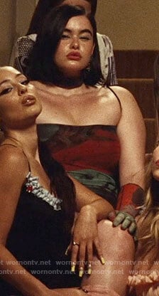 Kat's printed mesh dress on Euphoria