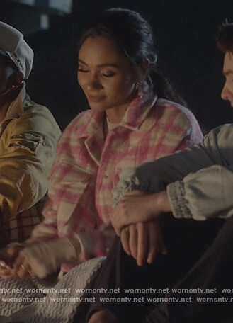 Layla's pink plaid jacket on All American