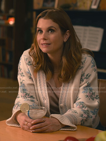 Maddie's white floral cardigan on Sweet Magnolias