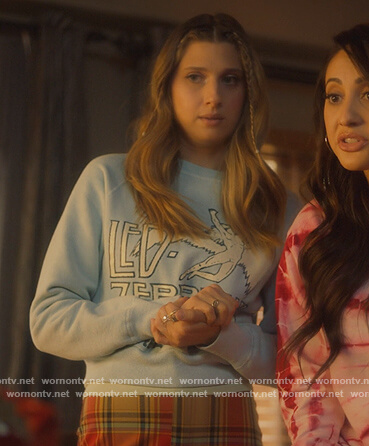 Nomi's blue Led Zeppelin sweatshirt on Grown-ish