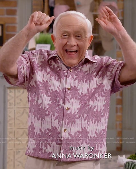 Phil's purple palm print shirt on Call Me Kat