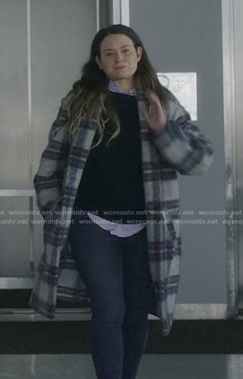 Rachel's checked coat on Inventing Anna