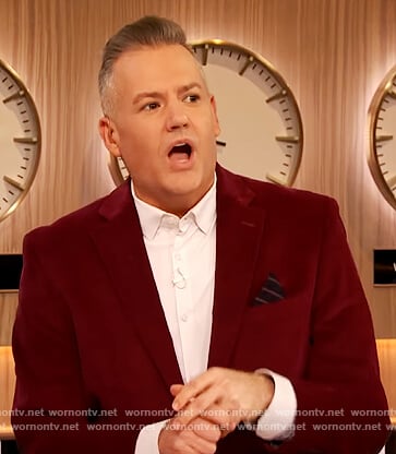 Ross Mathew's burgundy blazer on The Drew Barrymore Show