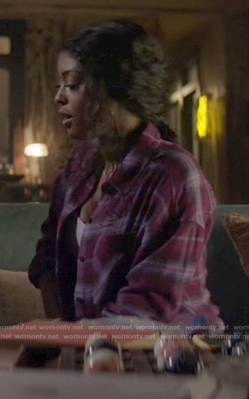 Ryan's purple plaid shirt on Batwoman