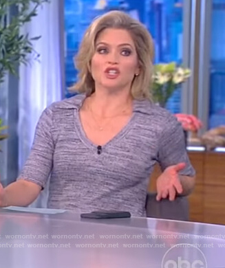 Sara's gray knit polo dress on The View