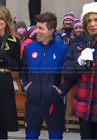 Shaun White's blue fleece jacket and pants on Today