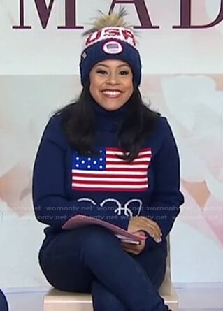 Sheinelle's american flag olympic sweater on Today