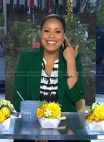 Sheinelle's green roll-up sleeve jacket on Today