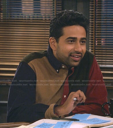 Sid's colorblock corduroy shirt on How I Met Your Father