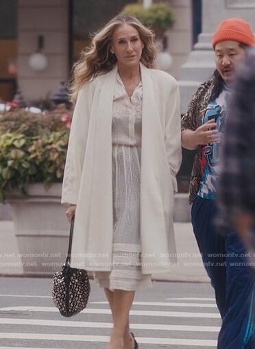 Carrie's black studded pumps on And Just Like That