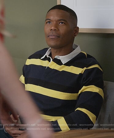 Thomas's striped rugby shirt on Queens