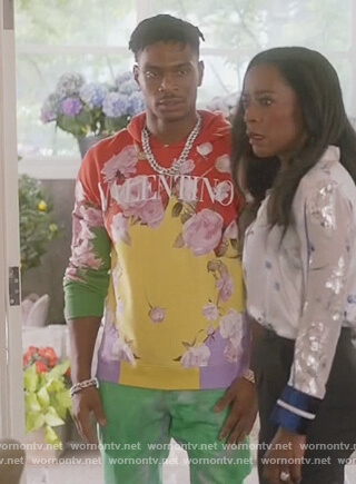 Christian's colorblock floral hoodie on The Kings of Napa