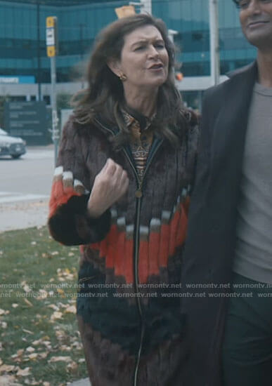 Vivia's colorblock fur coat on Good Sam