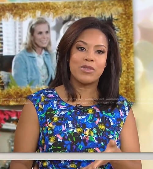 Sheinelle's blue abstract print dress on Today