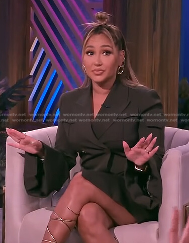 Adrienne's green cargo blazer dress on The Real