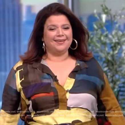 Ana's geometric print dress on The View