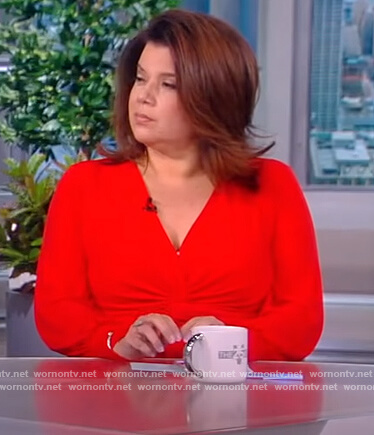 Ana's red twist front dress on The View