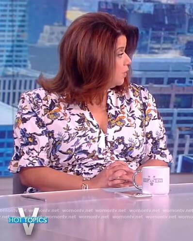 Ana's white floral print midi dress on The View