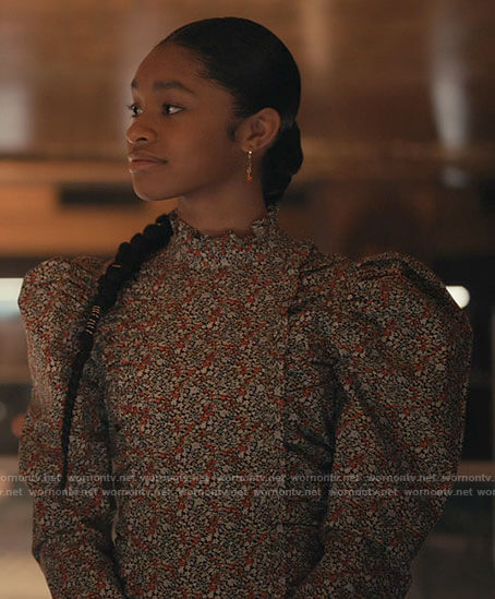 Ashley's floral puff sleeve dress on Bel-Air