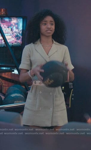 Ashley's sage green tweed dress on Bel-Air