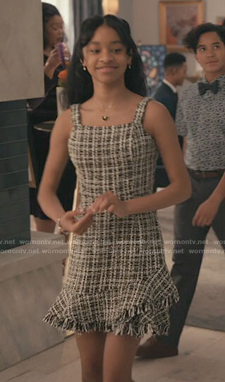 Ashley's tweed ruffle hem dress on Bel-Air