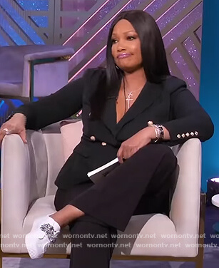 Garcelle's black double breasted blazer on The Real