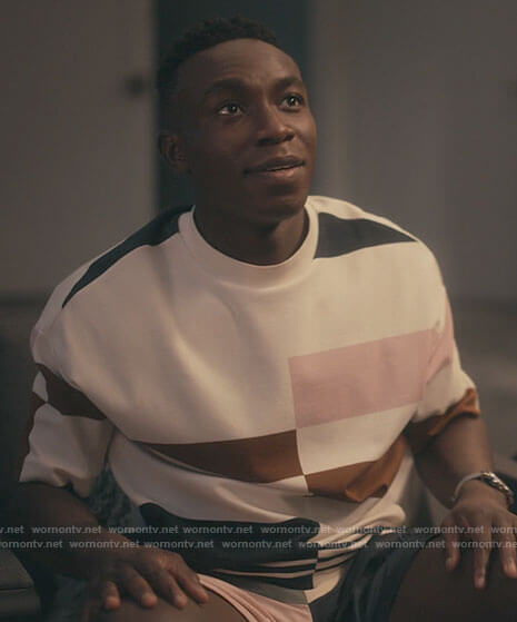 Carlton's colorblock t-shirt on Bel-Air