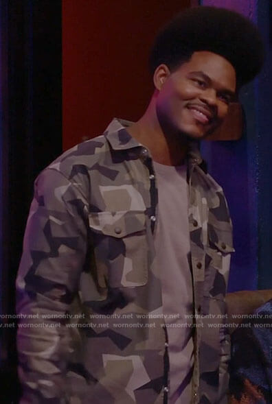 Carter's camo print button down shirt on Call Me Kat