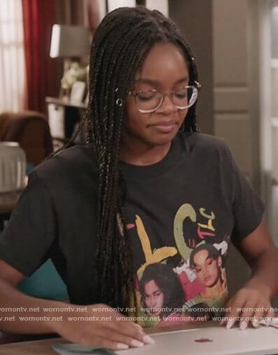 Diane's black TLC graphic tee on Black-ish