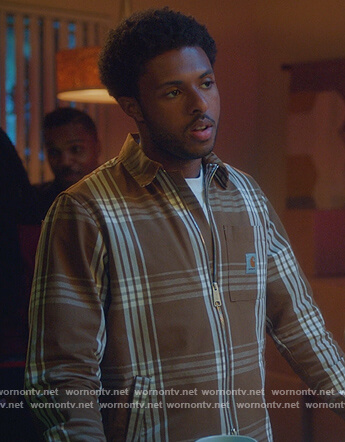 Doug's brown plaid jacket on Grown-ish