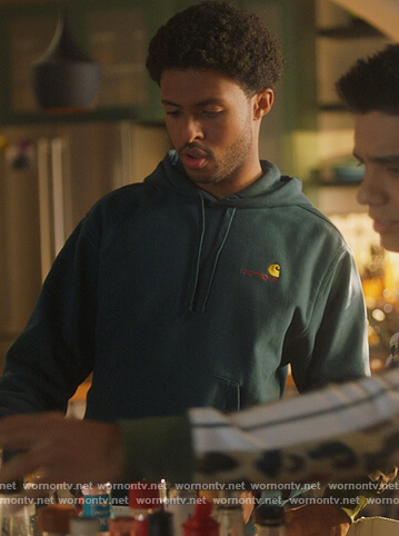 Doug's teal hoodie on Grown-ish