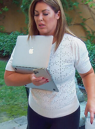 Emily's white eyelet top on The Real Housewives of Orange County