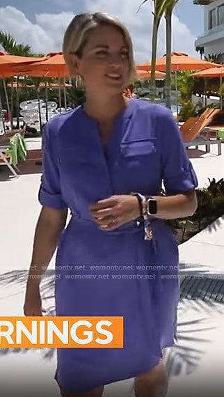 Jamie Yuccas's periwinkle shirtdress on CBS Mornings